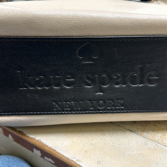 kate spade quinn villabella avenue tote bag in black/cream - Picture 5 of 13